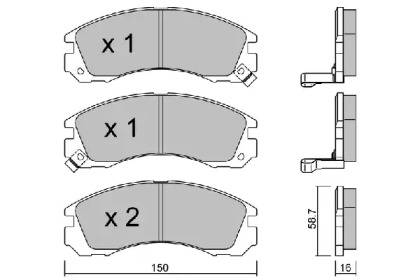 Комплект тормозных колодок AISIN BPMI-1902